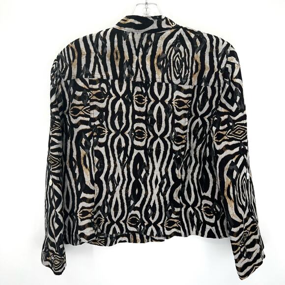 Ruby Rd. Favorite Petite zebra print semi sheer women’s blazer jacket - Picture 4 of 5